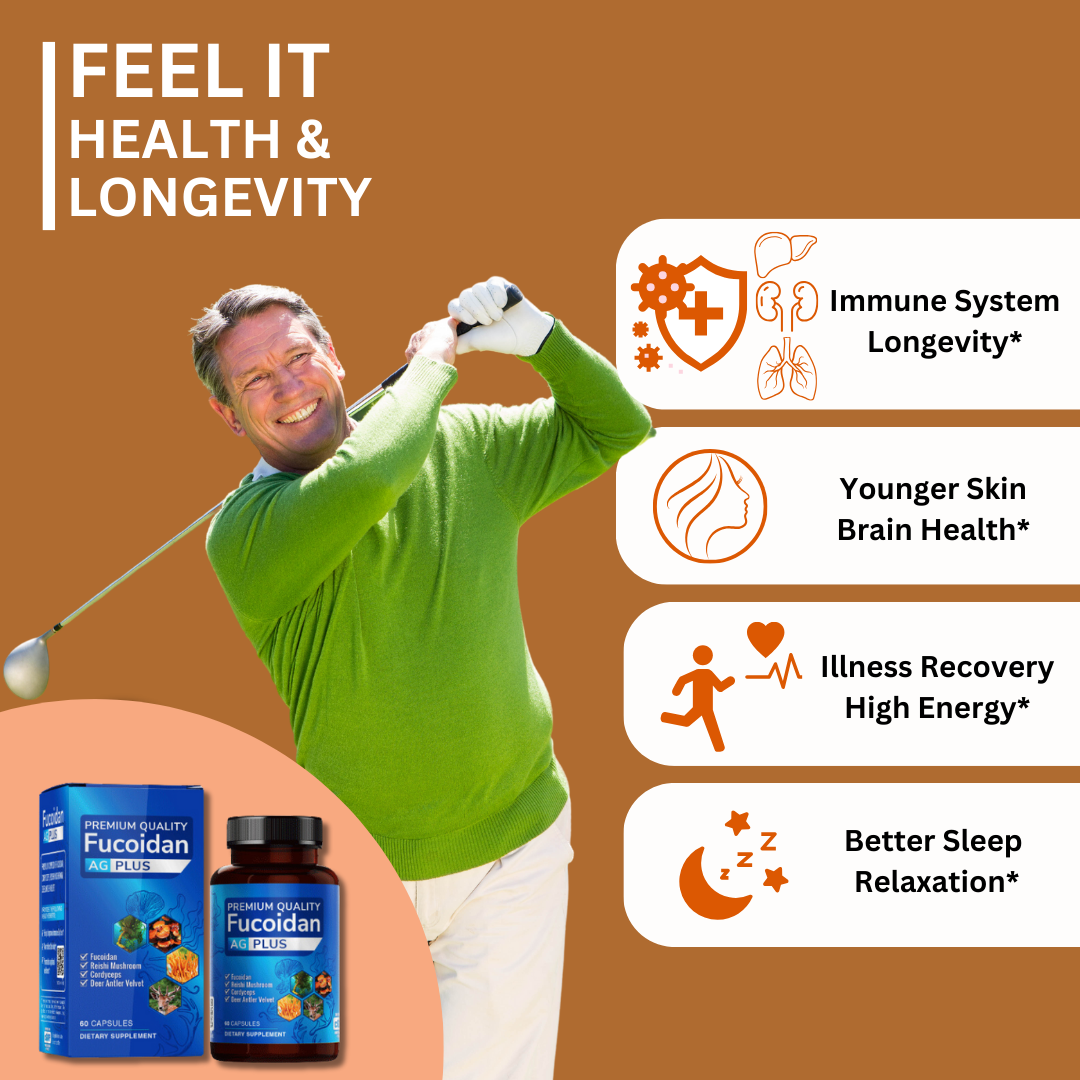 Fucoidan MIX AG Plus-3 longevity lung liver kidney cancer young skin joint support better sleep