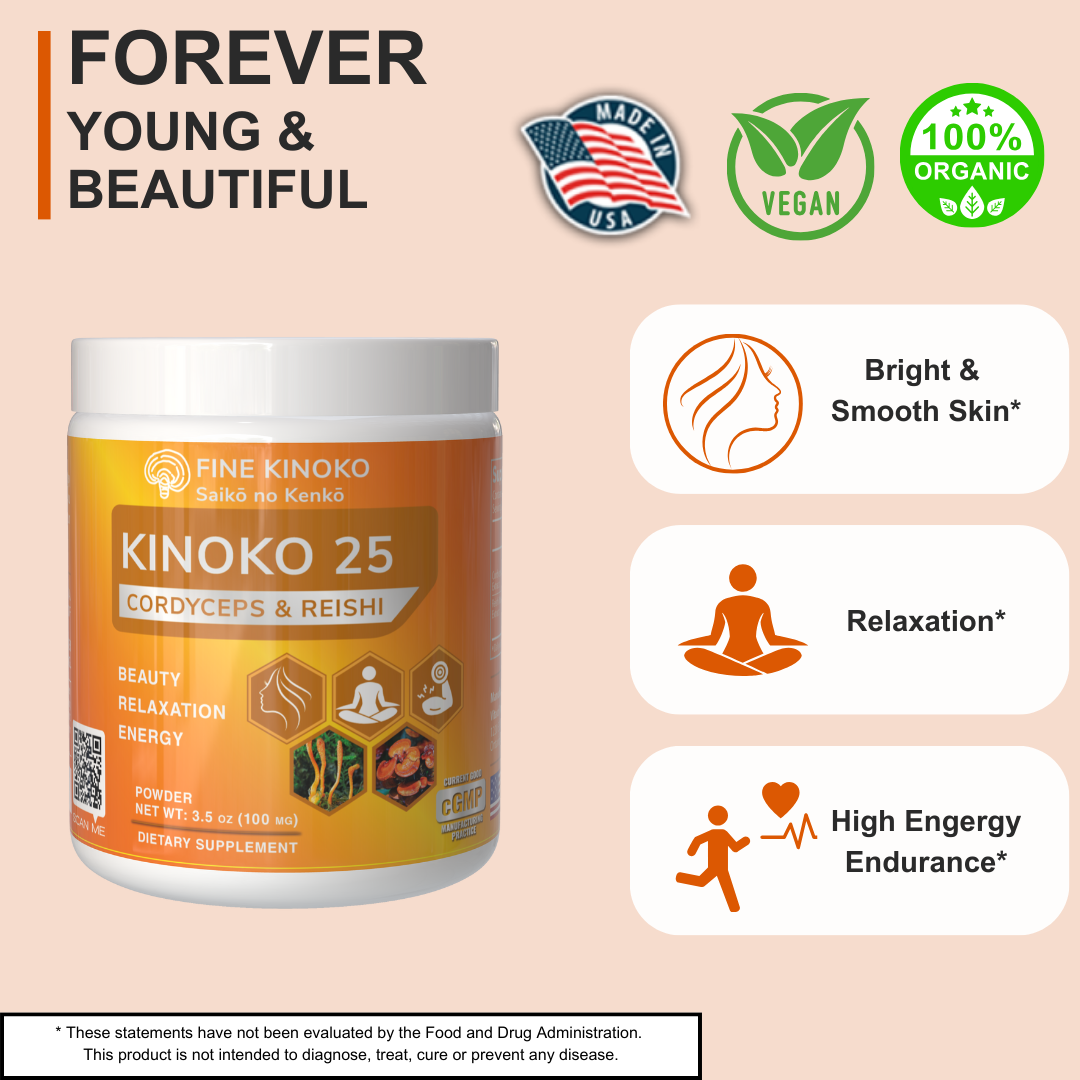 KINOKO 25 Cordyceps + Reishi Powder