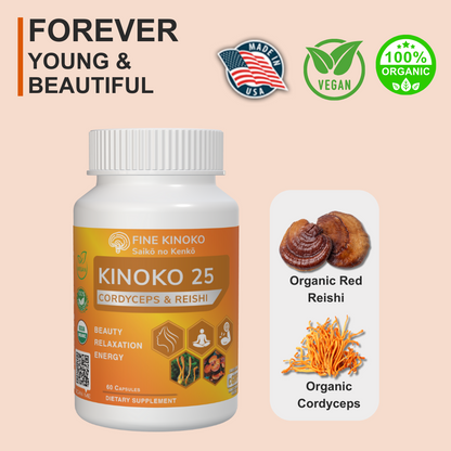 KINOKO 25 Cordyceps + Reishi Capsule